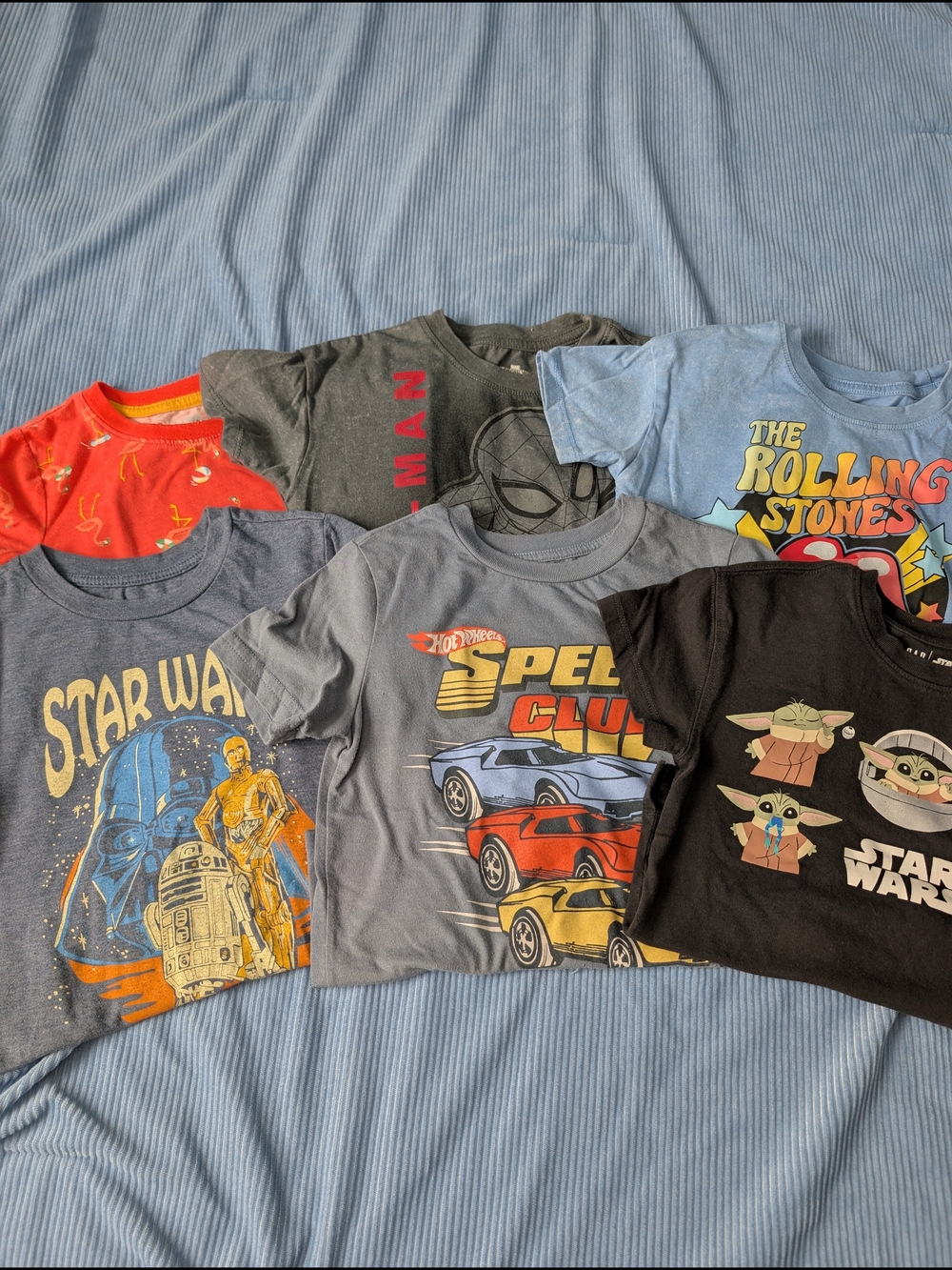 6 Tee Bundle - Star Wars, Spiderman, Hot Wheels